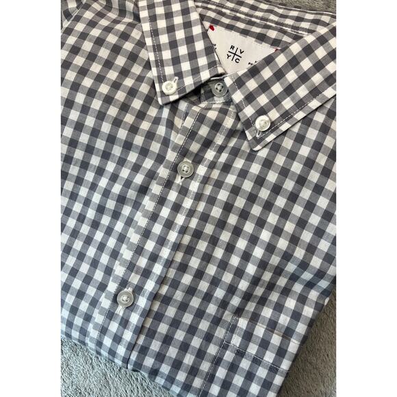 RVYC Nordstrom Trunk Club Men Button Down Shirt XXL Gray Plaid‎ Long Sleeve - Picture 1 of 8